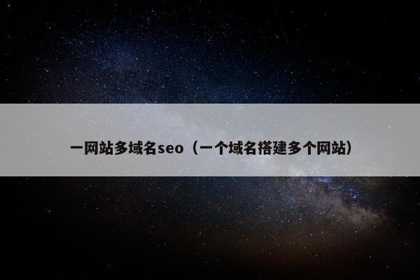 一网站多域名seo（一个域名搭建多个网站）