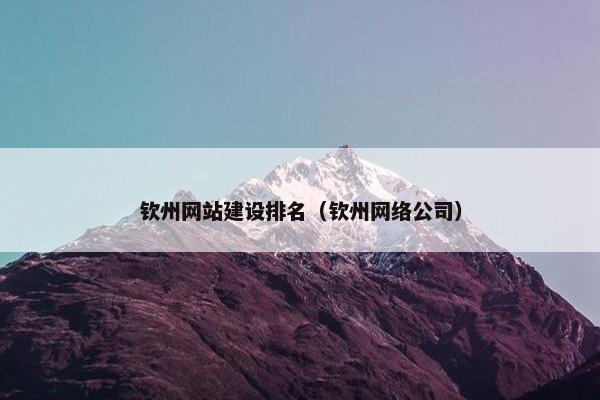 钦州网站建设排名（钦州网络公司）