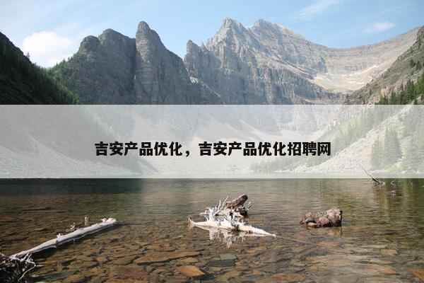 吉安产品优化，吉安产品优化招聘网