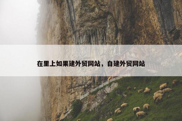 在里上如果建外贸网站，自建外贸网站