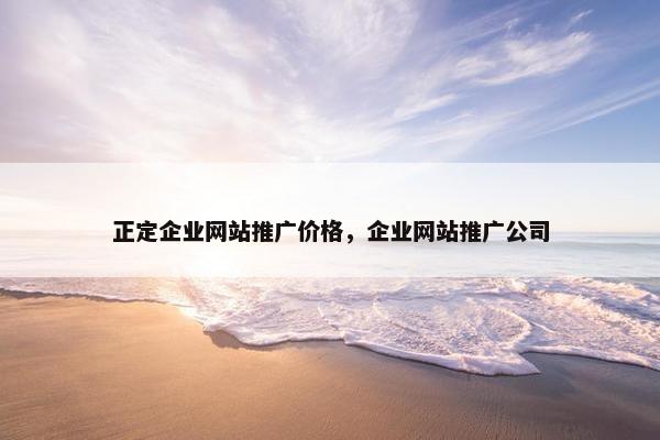 正定企业网站推广价格，企业网站推广公司