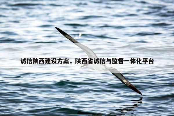 诚信陕西建设方案，陕西省诚信与监督一体化平台