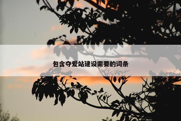 包含夺爱站建设需要的词条