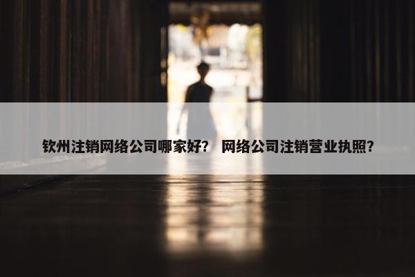 钦州注销网络公司哪家好？ 网络公司注销营业执照？