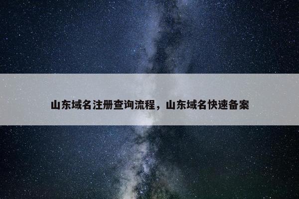山东域名注册查询流程，山东域名快速备案