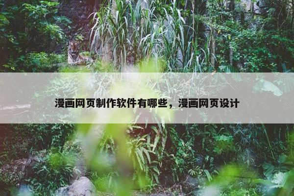 漫画网页制作软件有哪些，漫画网页设计