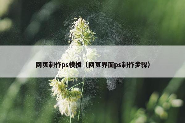 网页制作ps模板（网页界面ps制作步骤）