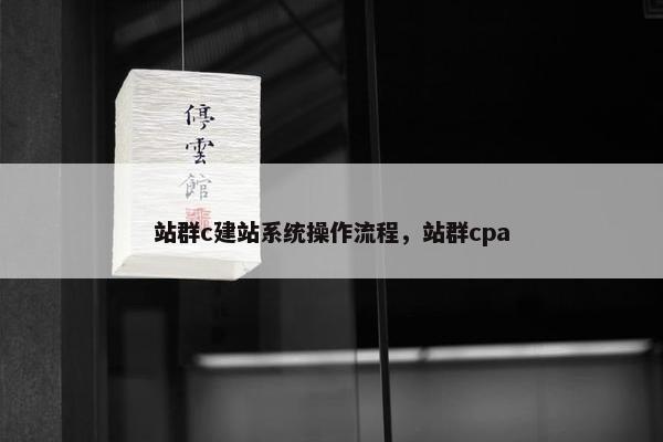 站群c建站系统操作流程，站群cpa