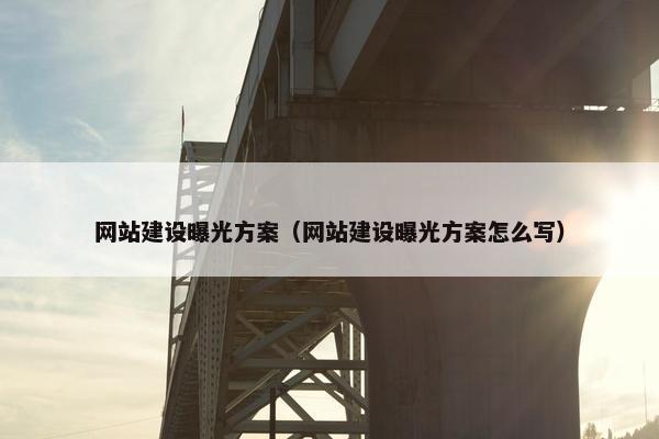 网站建设曝光方案（网站建设曝光方案怎么写）