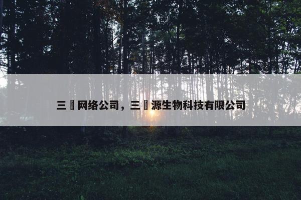 三燊网络公司，三燊源生物科技有限公司