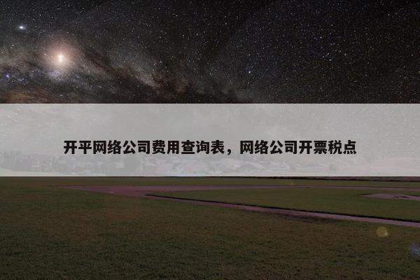 开平网络公司费用查询表，网络公司开票税点