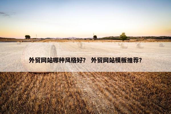 外贸网站哪种风格好？ 外贸网站模板推荐？