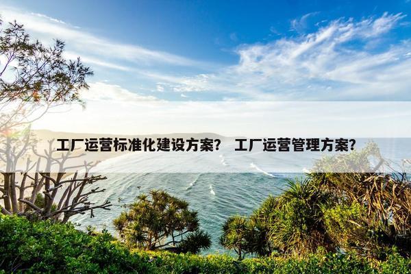 工厂运营标准化建设方案？ 工厂运营管理方案？