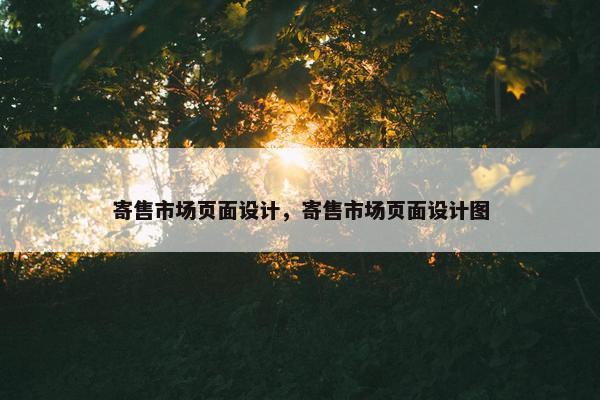 寄售市场页面设计，寄售市场页面设计图
