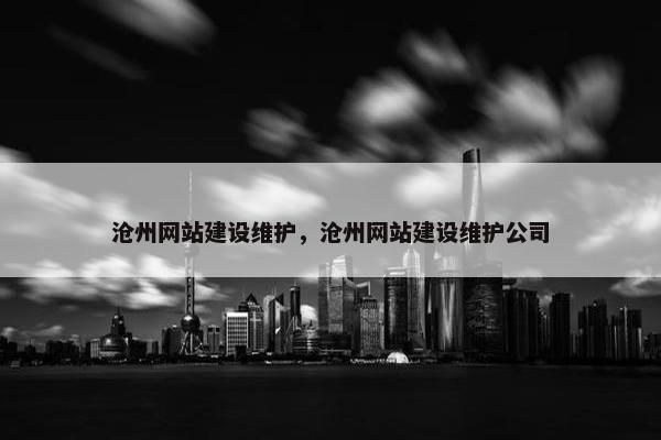 沧州网站建设维护，沧州网站建设维护公司