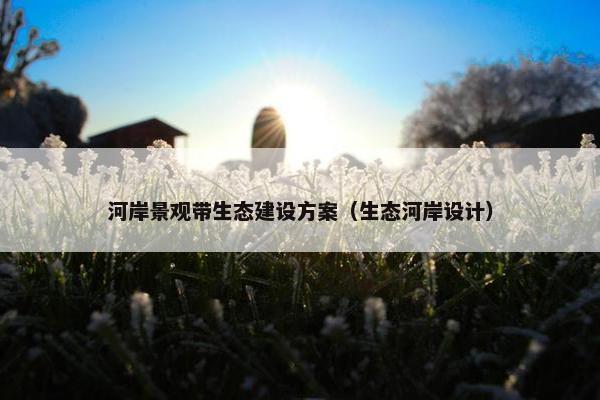 河岸景观带生态建设方案（生态河岸设计）