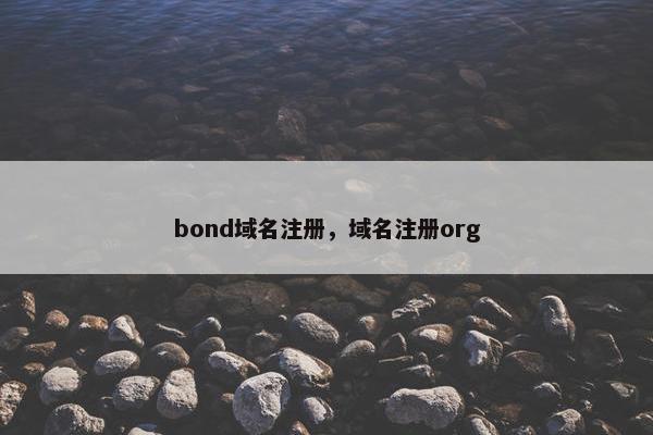 bond域名注册，域名注册org