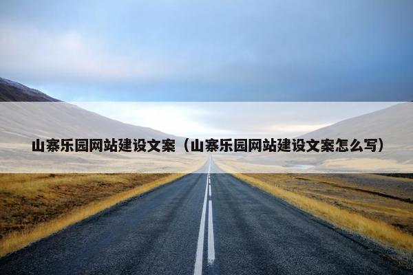 山寨乐园网站建设文案（山寨乐园网站建设文案怎么写）