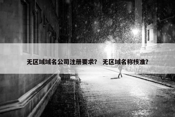 无区域域名公司注册要求？ 无区域名称核准？