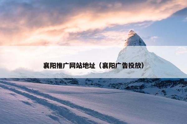 襄阳推广网站地址（襄阳广告投放）