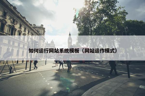 如何运行网站系统模板（网站运作模式）