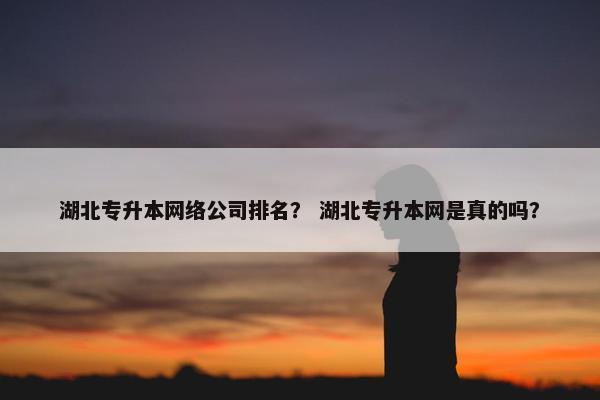 湖北专升本网络公司排名？ 湖北专升本网是真的吗？