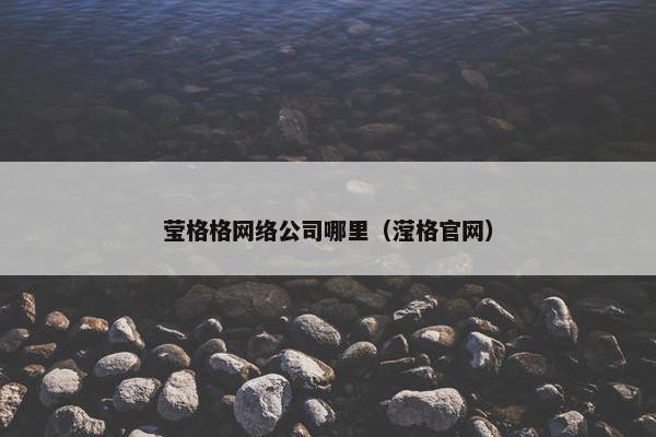 莹格格网络公司哪里（滢格官网）