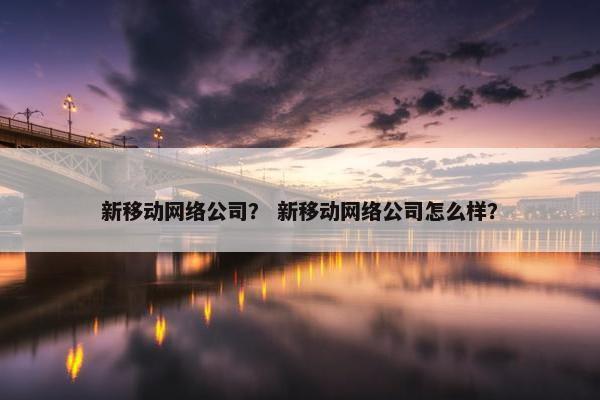 新移动网络公司？ 新移动网络公司怎么样？