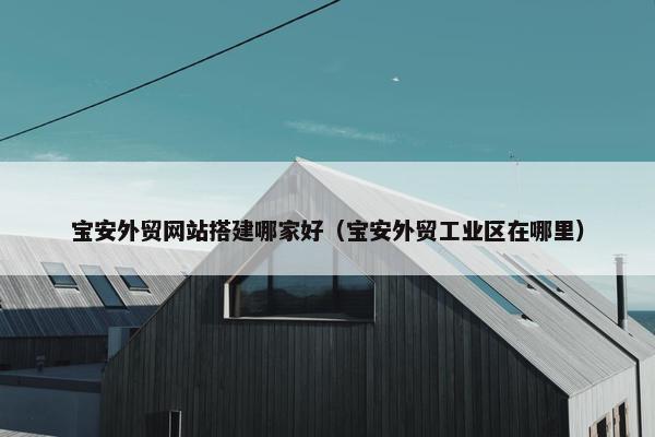 宝安外贸网站搭建哪家好（宝安外贸工业区在哪里）