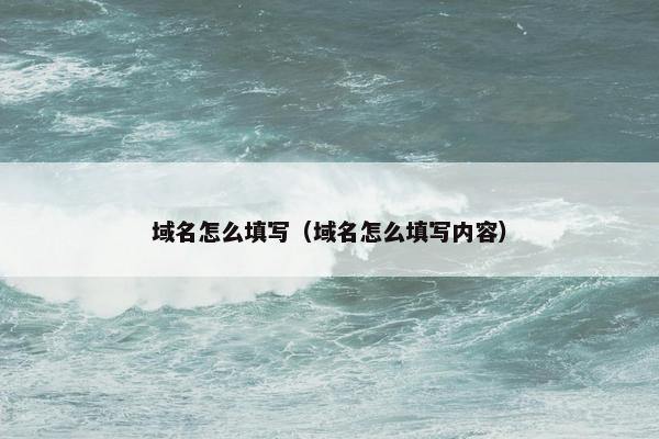 域名怎么填写（域名怎么填写内容）