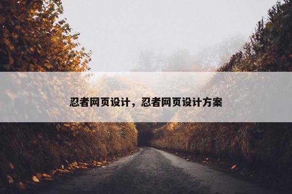 忍者网页设计，忍者网页设计方案