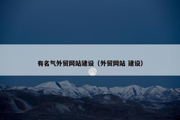 有名气外贸网站建设（外贸网站 建设）