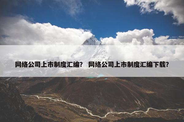 网络公司上市制度汇编？ 网络公司上市制度汇编下载？