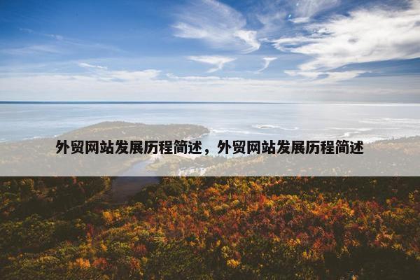 外贸网站发展历程简述，外贸网站发展历程简述