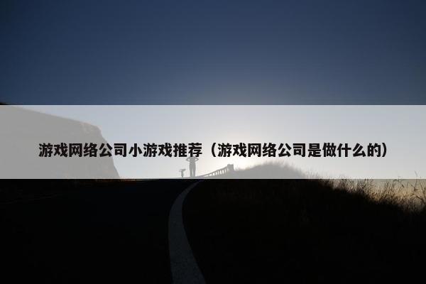 游戏网络公司小游戏推荐（游戏网络公司是做什么的）