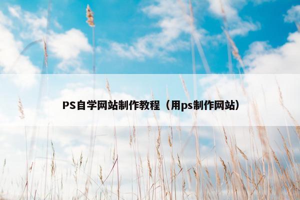 PS自学网站制作教程（用ps制作网站）