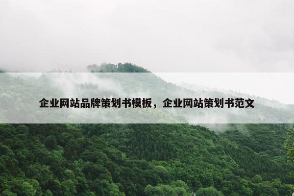 企业网站品牌策划书模板，企业网站策划书范文