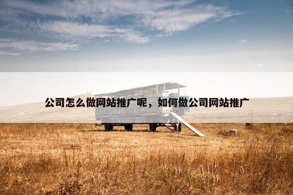 公司怎么做网站推广呢，如何做公司网站推广