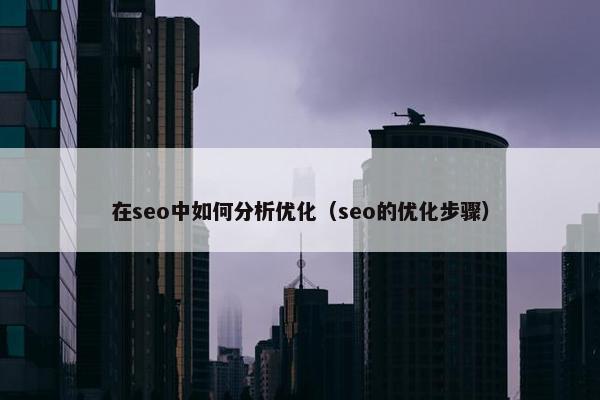 在seo中如何分析优化（seo的优化步骤）
