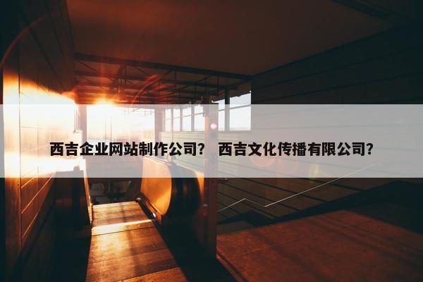 西吉企业网站制作公司？ 西吉文化传播有限公司？