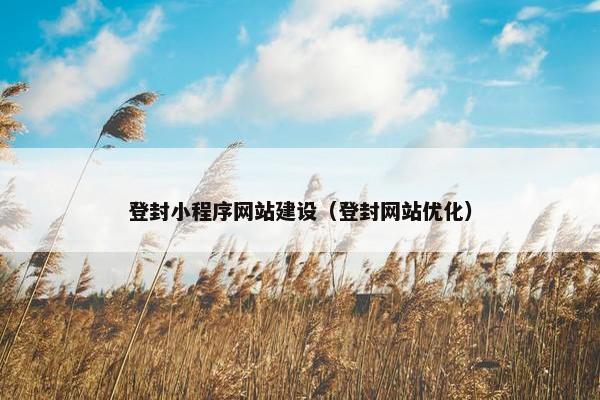 登封小程序网站建设（登封网站优化）