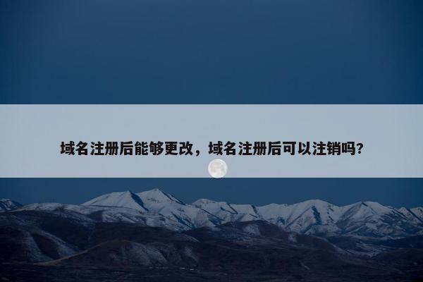 域名注册后能够更改，域名注册后可以注销吗?
