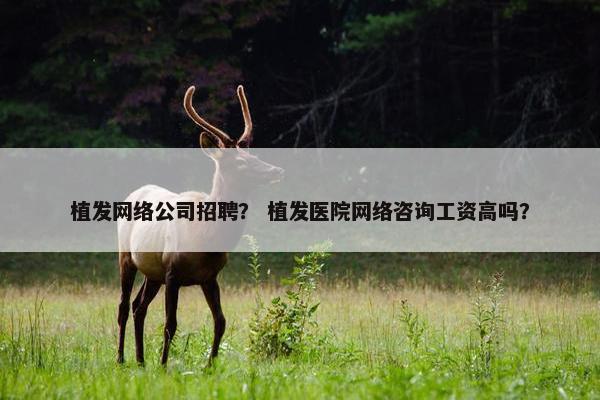植发网络公司招聘？ 植发医院网络咨询工资高吗？
