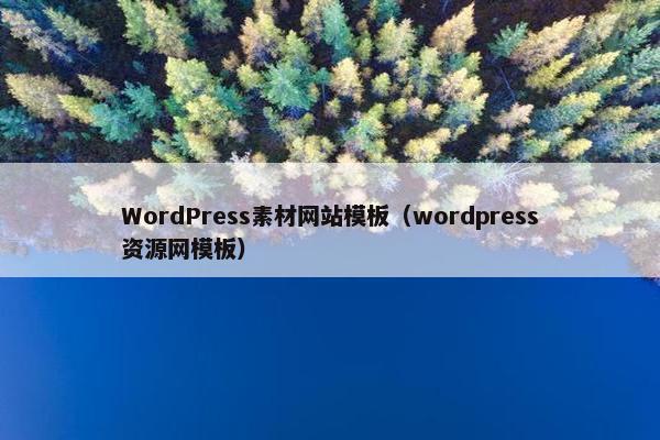 WordPress素材网站模板（wordpress资源网模板）