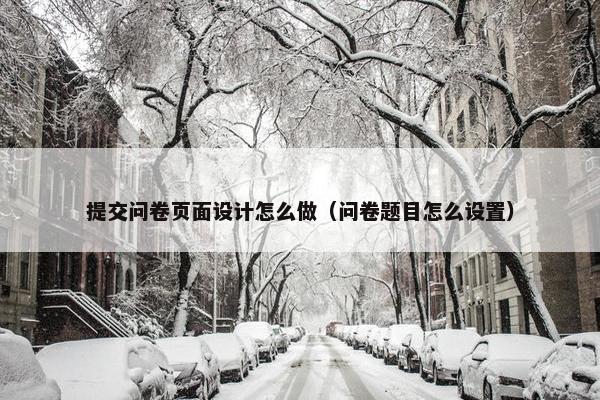 提交问卷页面设计怎么做（问卷题目怎么设置）