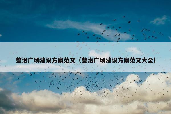 整治广场建设方案范文（整治广场建设方案范文大全）