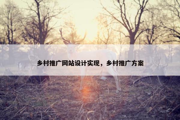 乡村推广网站设计实现，乡村推广方案
