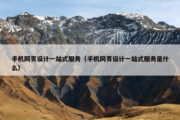 手机网页设计一站式服务（手机网页设计一站式服务是什么）
