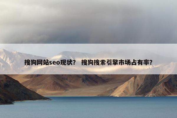搜狗网站seo现状？ 搜狗搜索引擎市场占有率？