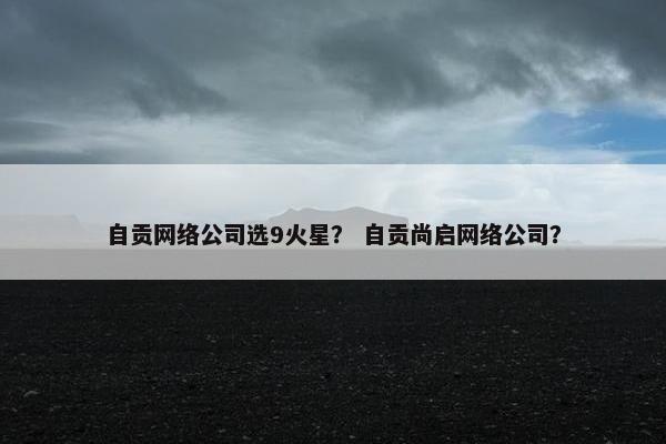 自贡网络公司选9火星？ 自贡尚启网络公司？